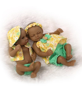bebe reborn afroamericanos pareja de mellizos  de silicona
