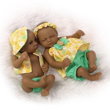 bebe reborn afroamericanos pareja de mellizos  de silicona