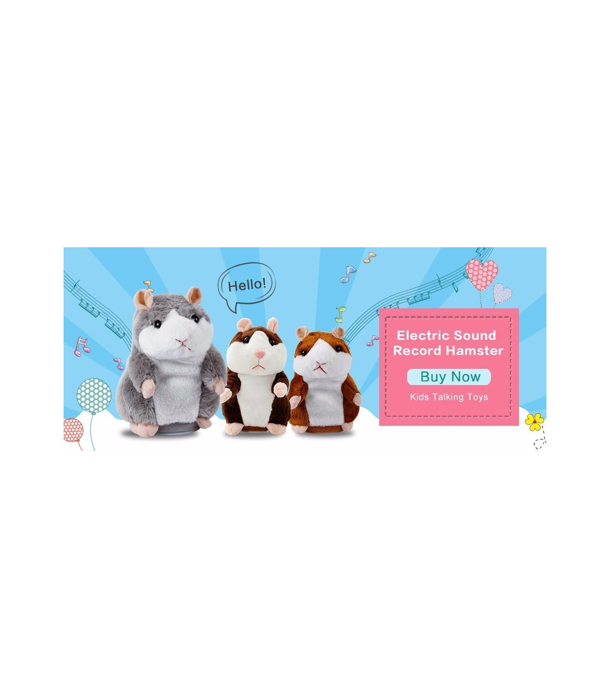 15 cm talking hamster