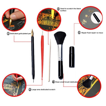 EL ARTE DE RASCAR .kit creativo de 40  piezas