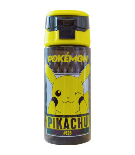 POKEMON   Botella Tritan Pikachu Pokemon 600ml con pajita Cantimplora de aluminio con capacidad de 600 ml.Asa ajustable para fác