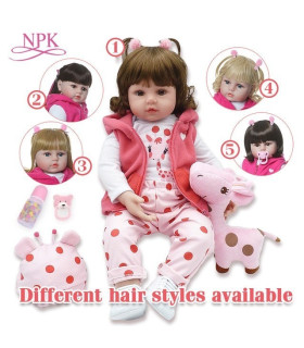 muñeca   silicona  de 47cm reborn personalizada a tu gusto