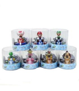 lote de 7 coches con figura  de super mario kart