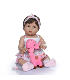 niña bebe reborn de 47cm completa de silicona  super económica
