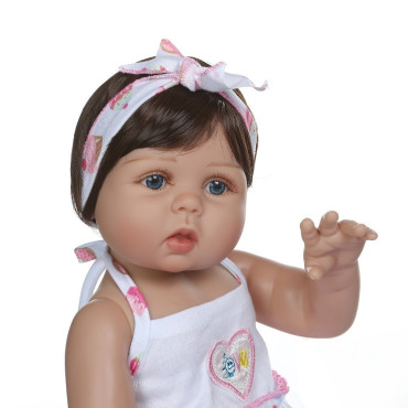 niña bebe reborn de 47cm completa de silicona  super económica