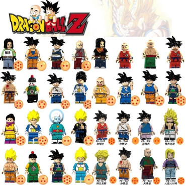 Inicio   32 Dragon Ball Anime Action Figures Z Son Goku Vegeta Violett Krillin Building Blocks Cartoon Toys Legoing Bricks Figur