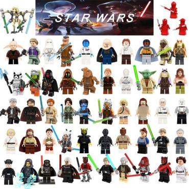 lote de 54 figuras  tipo lego  star wars