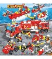 Bloques de construcción bomberos con muñeco