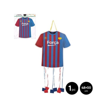 PIÑATA CAMISETA FUTBOL AZUL GRANA 48x50cm
