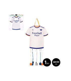 PIÑATA CARTON CAMISETA FUTBOL BLANCO 48x50cm