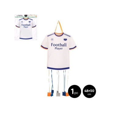 PIÑATA CARTON CAMISETA FUTBOL BLANCO 48x50cm