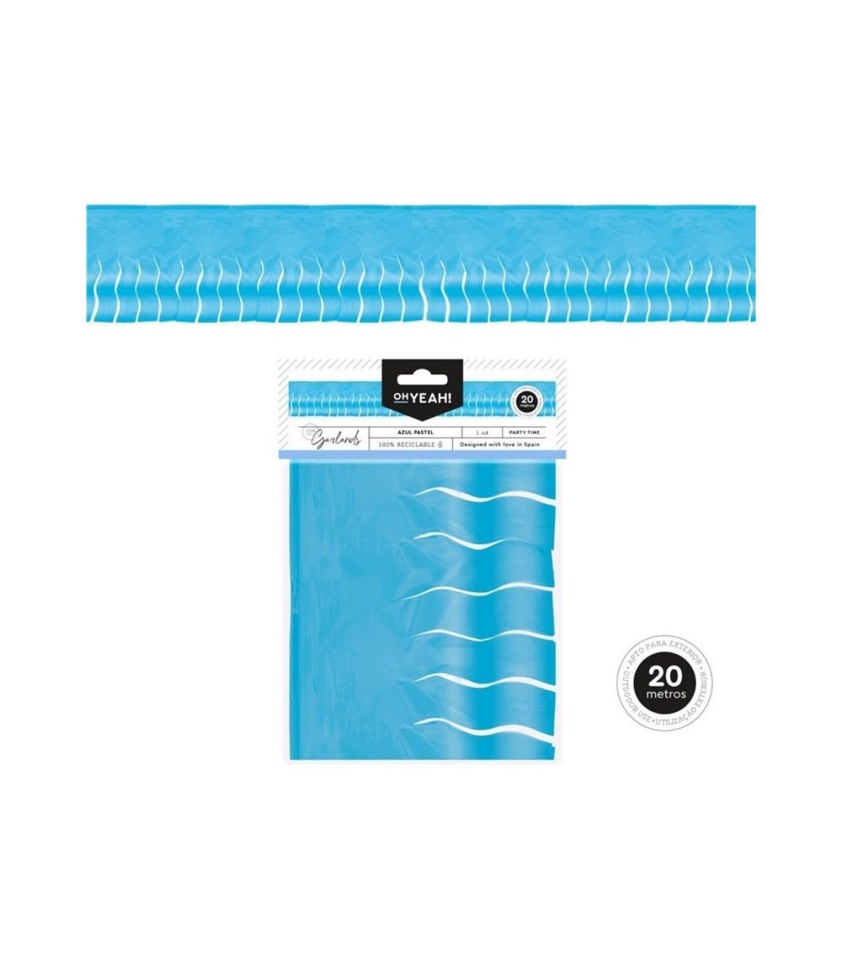 GUIRNALDA FLECOS AZUL PASTEL 20m