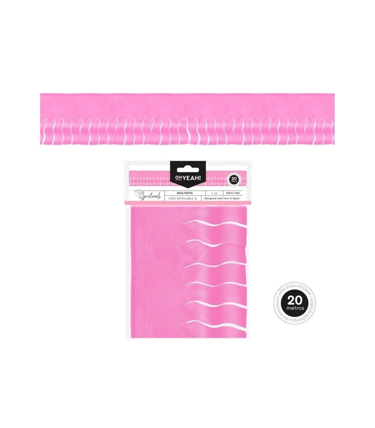 GUIRNALDA FLECOS ROSA PASTEL 20m
