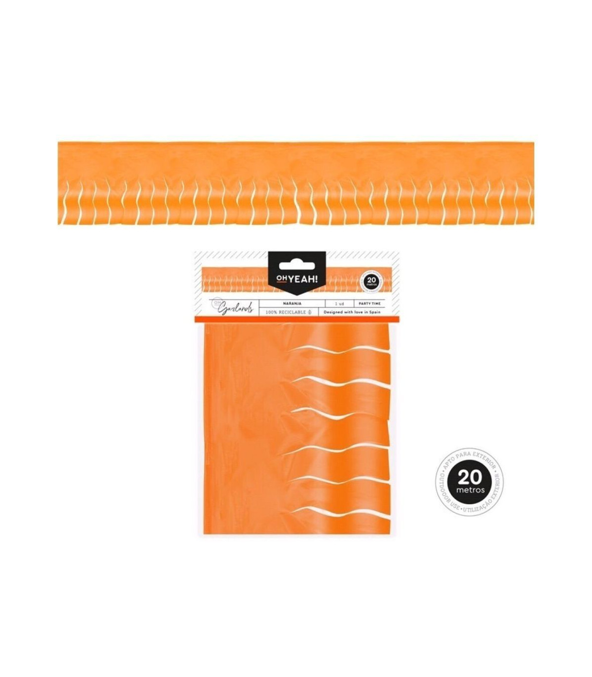 GUIRNALDA FLECOS NARANJA 20m