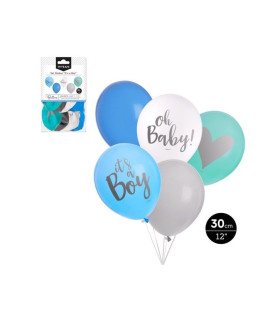GLOBOS SET DECORADOS IT?S A BOY 8 Unidades