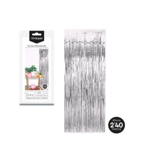 CORTINA DECORATIVA PLATA METALI 0 9x2 4m