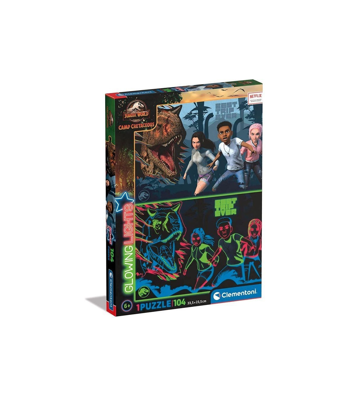 PUZZLE CLEMENTONI  104 PIEZAS JURASIC WORLD CRETACEUS