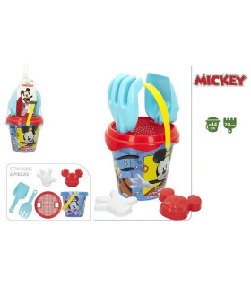 CUBO PLAYA ALTURA 14cm DIAMETRO 14cm MICKEY CON PALA