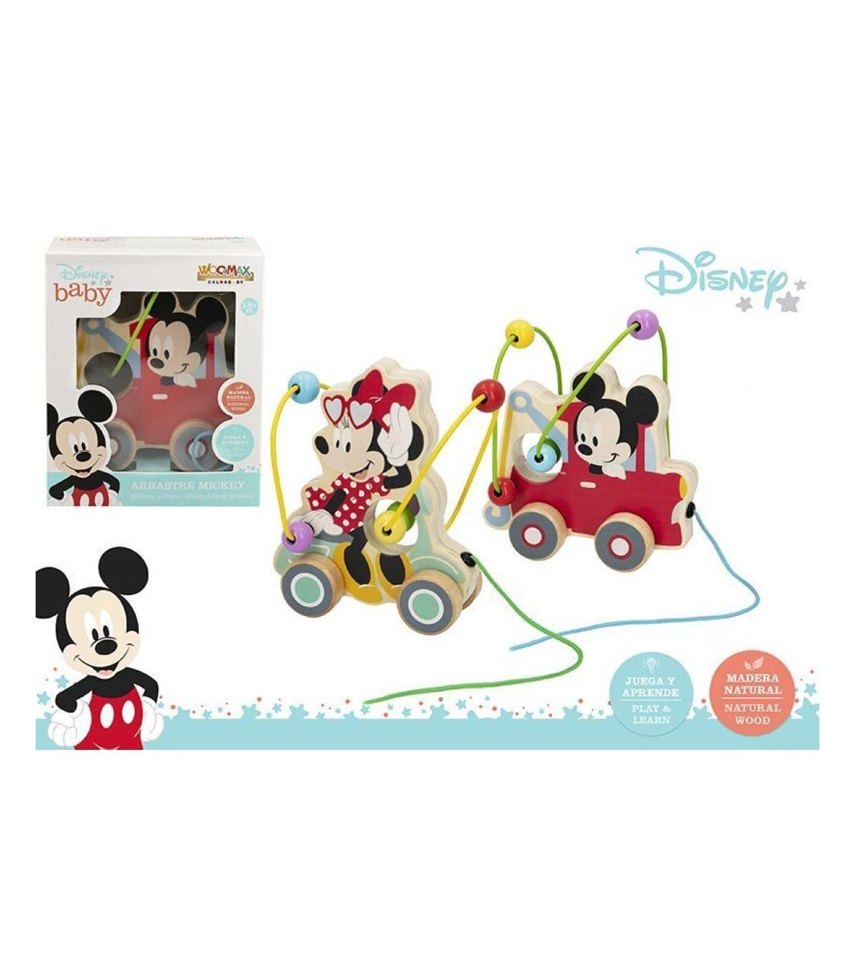 ARRASTRE VEHICULO MADERA DISNEY 15x13x8cm