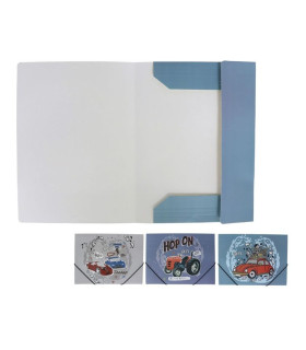 CARPETA GOMAS SOLAPAS DIN A4 CARTON COCHES