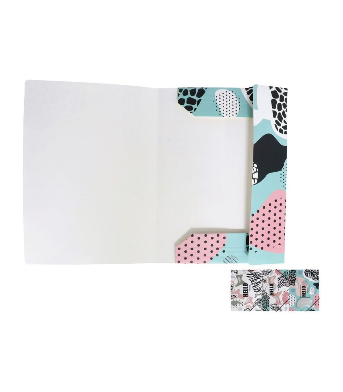 CARPETA GOMAS SOLAPAS DIN A4 CARTON HELLO