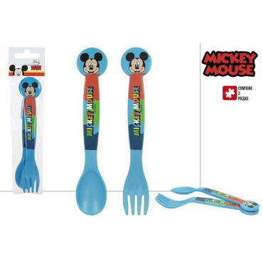CUBIERTOS SET 2 PLASTICO MICKEY