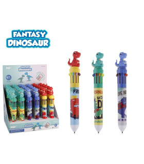 BOLIGRAFO 10  COLORES 0 7mm DINOSAURIO