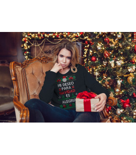 NAVIDAD   Sudadera Navidad Albithinia - Mi deseo para navidad es alegria LLEVA CONTIGO O OBSEQUIA EL MEJOR DESEO DE NAVIDAD EN E