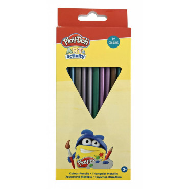 Inicio   Gim Play-Doh Juego de 12 lápices de colores triangulares en colores metálicos 12 piezas Gim Play-Doh Juego de 12 pintur