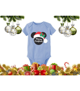CAMISETAS   body bebe merry christmas cabeza minnie DISFRUTA DE LA EPOCA DECEMBRINA Y ENCARGA LA CAMISETA NAVIDEÑA PERSONALIZADA