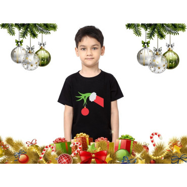 CAMISETAS   CAMISETA NAVIDEÑA MANO CON BOLA GRINCH DISFRUTA DE LA EPOCA DECEMBRINA Y ENCARGA LA CAMISETA NAVIDEÑA PERSONALIZADA 