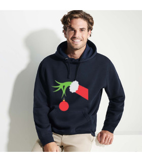 ROPA   SUDADERA NAVIDEÑA MANO CON BOLA GRINCH DISFRUTA DE LA EPOCA DECEMBRINA Y ENCARGA LA CAMISETA NAVIDEÑA PERSONALIZADA ALBIT