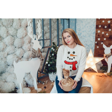 Sudadera Navideña – Muñeco navideño bufanda