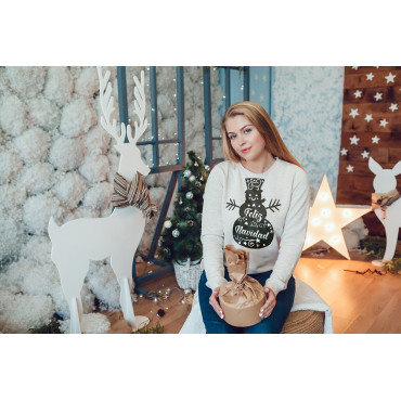 Sudadera Navideña – muñeco feliz navidad black