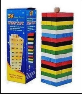 Inicio   Juego de torre de madera Wiss Toy, 47 piezas Torre de bloques en madera natural tipo Jenga. Es ideal para jugar en fami