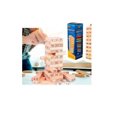Inicio   Juego de torre de madera Wiss Toy, 54 piezas Torre de bloques en madera natural tipo Jenga. Es ideal para jugar en fami