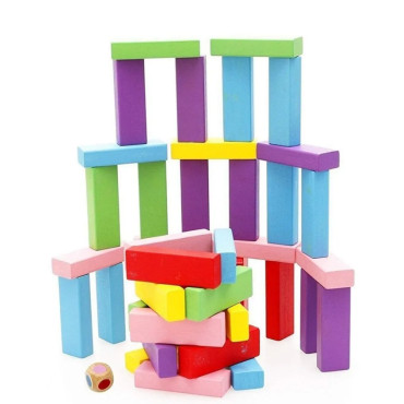 Inicio   Juego de torre de madera Wiss Toy, 47 piezas Torre de bloques en madera natural tipo Jenga. Es ideal para jugar en fami