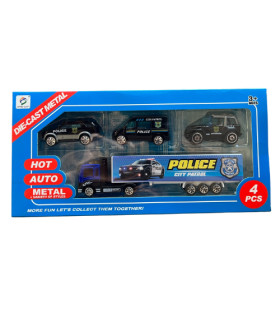 Inicio   Conjunto de Camiones de Metal con 3 Coches Incluidos para una Diversión de Carreras Duradera El Conjunto de Camiones de