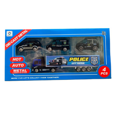 Inicio   Conjunto de Camiones de Metal con 3 Coches Incluidos para una Diversión de Carreras Duradera El Conjunto de Camiones de