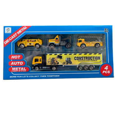 Inicio   Conjunto de Camiones de Metal con 3 Coches Incluidos para una Diversión de Carreras Duradera El Conjunto de Camiones de