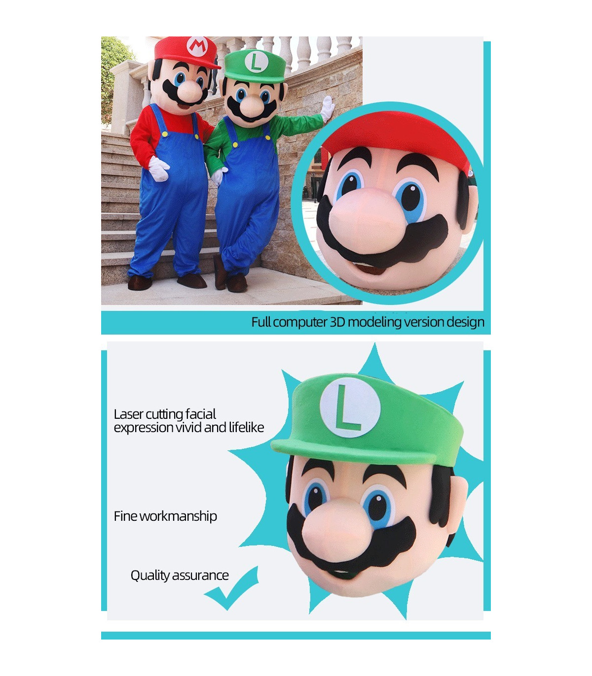 Inicio   🍄 ¡Disfraz de cabezones de peluche para Super Mario Bros! 🍄 los procesos de fabricación son de 2-4 días más envio 