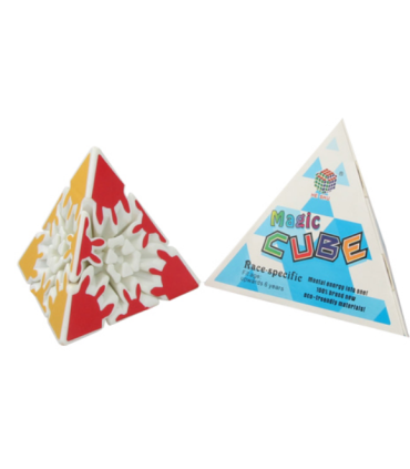 Pirámide de Engranajes Blancos 3x3x3: El Cubo Mágico de Rompecabezas Ideal para Niños