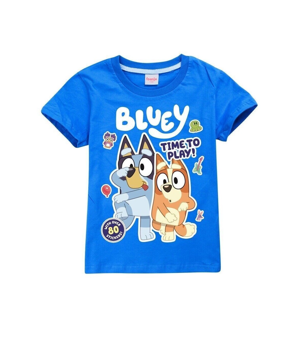 👕 Camisetas de algodón para niños: ¡Bingo y Bluey te acompañan en