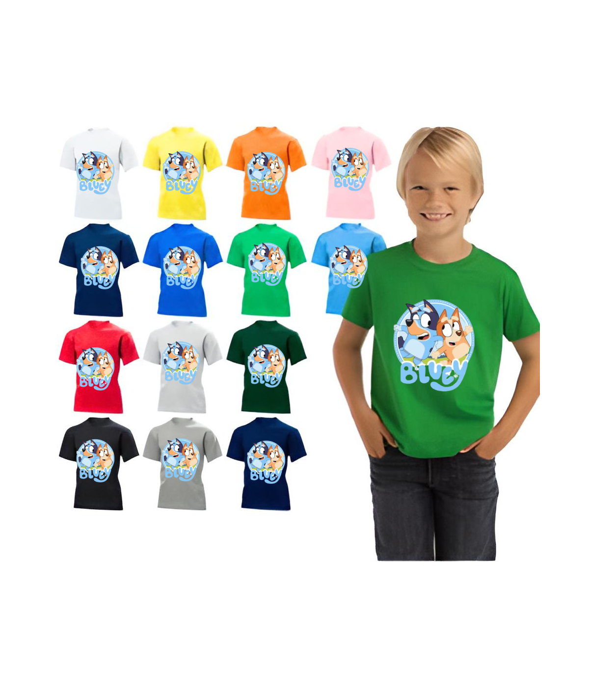👕 Camisetas de algodón para niños: ¡Bingo y Bluey te acompañan en grande!  🐶💙🐾 14,99 €