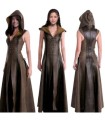 cuero Medieval chaleco vestido largo