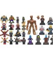marvel 26 minifigure set,endgame,thanos,hulk,guardians of the galaxy,groot,rocket racoon,iron man,the black panther