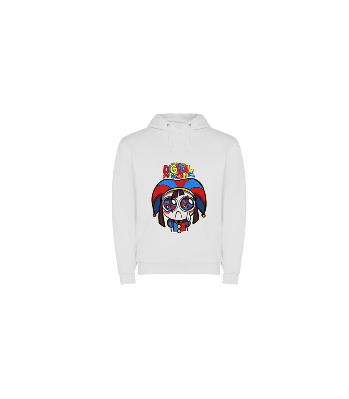 "Sudadera Mágica de Pomni: ¡Personaliza la Aventura en Albithinia! 🌈✨"