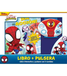 EN ACCION LIBRO INTERACTIVO Y PULSERA CON SONIDOS spiderman