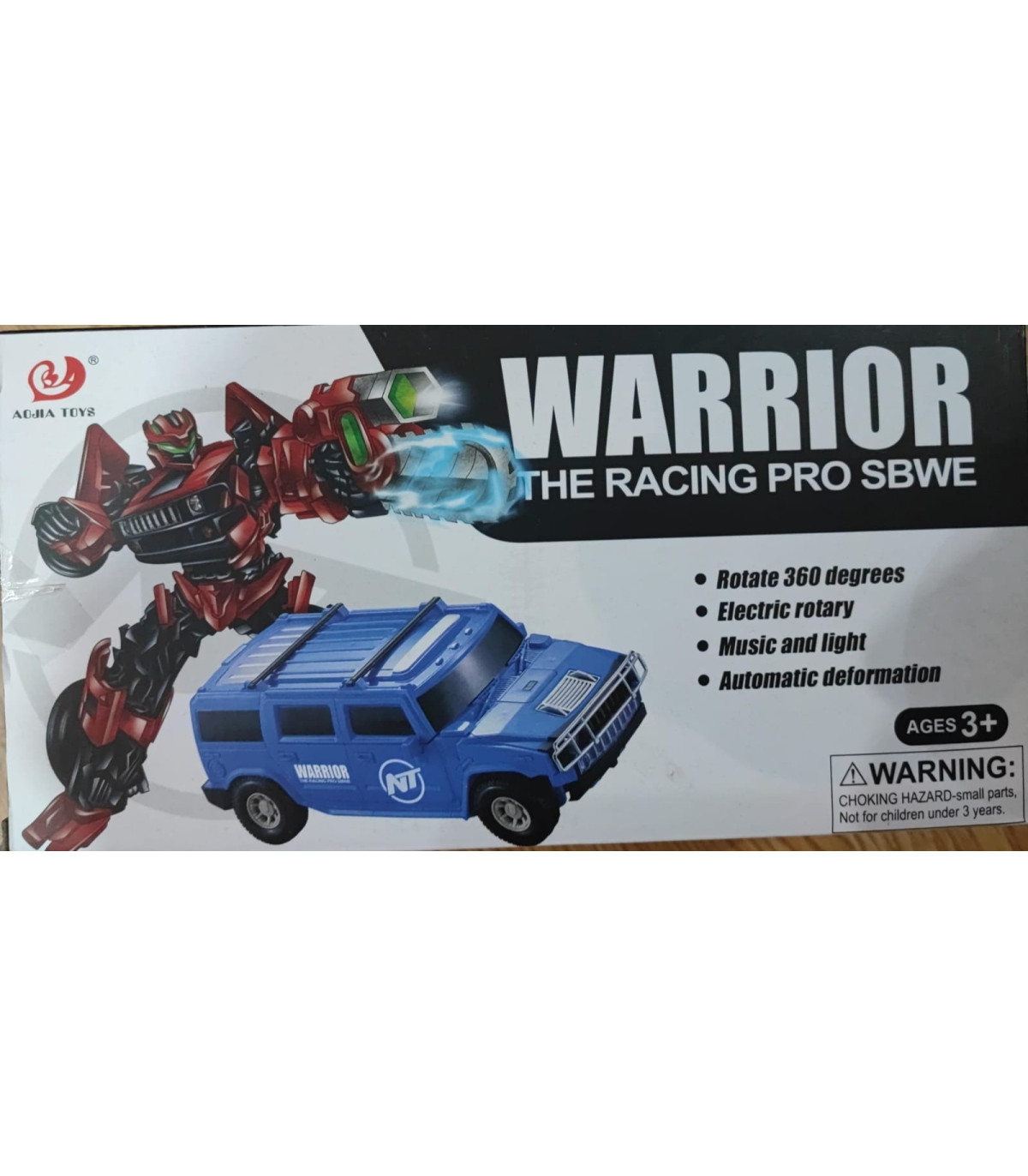 ✨ Coche Transformers Azul: Rotación 360°, Transformación Automática, Luces y Música ¡Vive la Aventura en Grande!