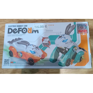 Coche eléctrico transformable en conejo tipo transformers